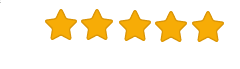 Five gold stars arranged in a horizontal row on a white background, resembling a five-star review—perfect as a hook or block element in layouts highlighting top ratings.